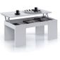 TABLE BASSE KENDRA Table Basse blanche plateau relevable