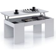 TABLE BASSE KENDRA Table Basse blanche plateau relevable