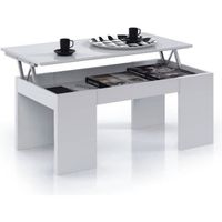 TABLE BASSE KENDRA Table Basse blanche plateau relevable