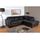 CANAPE - SOFA - BANQUETTE Canapé cuir Buffle "LOBY" d'angle droit Noir
