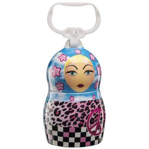 FERPLAST Dudu' People Matrioshka Support pour sachets hygiéniques en plastique 5,5x9cm - Rose, noir et bleu - Pour chien