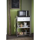  BATTERY Desserte micro ondes blanc/basalte 59x89cm