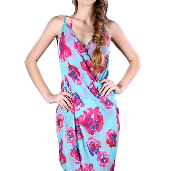 Go U Sangle Par O Bikini Swimwear Robe De Plage Fleur Cover Up Sarong Ch Le Achat Vente