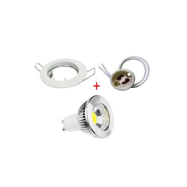 Kit spot led encastrable 5W GU10 230V Blanc Achat / Vente Kit spot led encastrable 5W Alu