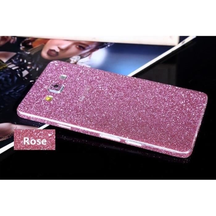 ROSE SAMSUNG GALAXY J5 STRASS BLING DIAMOND LUXE STRASS AUTOCOLLANT