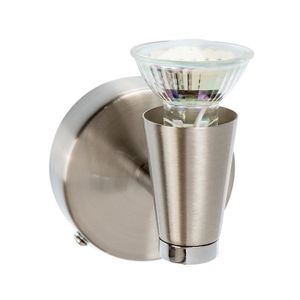MONTANA Spot LED 1 lumi?re en nickel satiné GU10 4W 290 lumens, 4200k blanc neutre