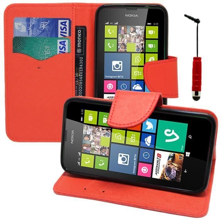 wofalo Nokia Lumia 630/ 635/ 638: Etui portefeuille Support Video cuir