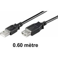 CABLE ET CONNECTIQUE POUR PERIPHERIQUE Elypse Cordon USB 2 A M/F