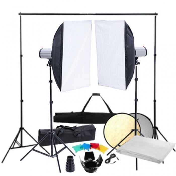 Eclairage studio photo flash softbox fond photo vidéo studio