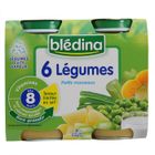 PLATS PREPARES SALES BLEDINA Pots 6 Légumes 2 x 200gr