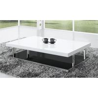 TABLE BASSE TABLE BASSE LAQUÉE BLANC ELORA