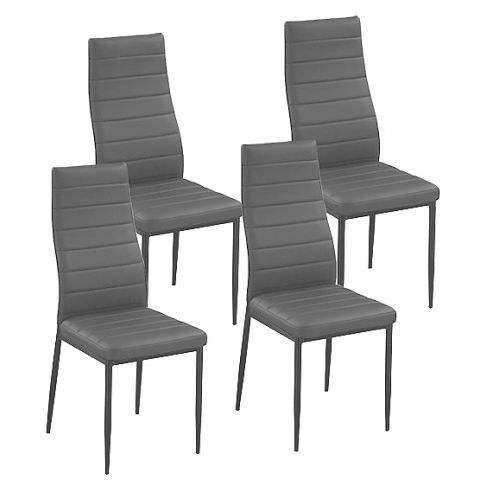 Lot de 2 chaises design cuisine grises NELLY  Miliboo