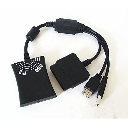PS2 à PS3 Xbox 360 câble adaptateur de convertisseur conduit