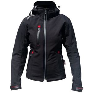 RIDER-TEC Blouson femme en Soft-Shell Noir avec coques de protections