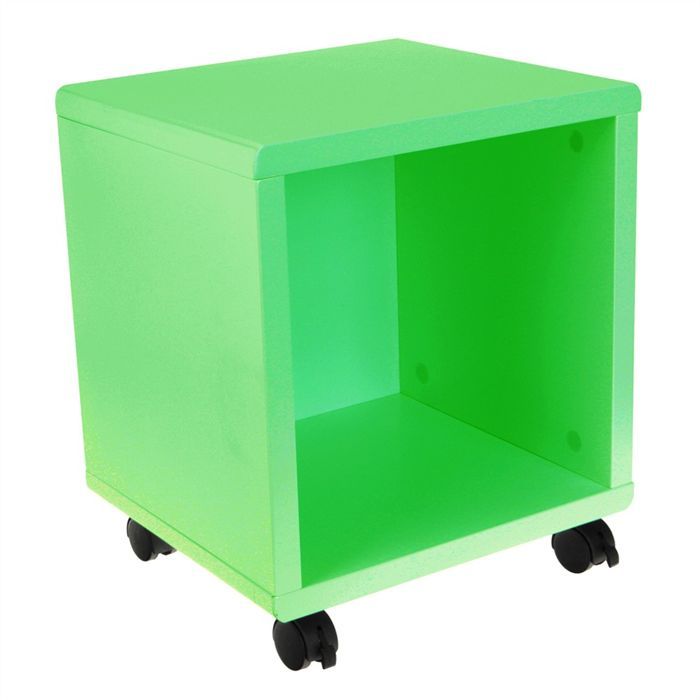Cube déco sur roulettes - Achat / Vente petit meuble rangement Cube déco roulettes vert - Cdiscount