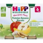 DESSERT-GOUTER BEBE HIPP Pots Pommes Bananes Biscuits - Dès 6 mois