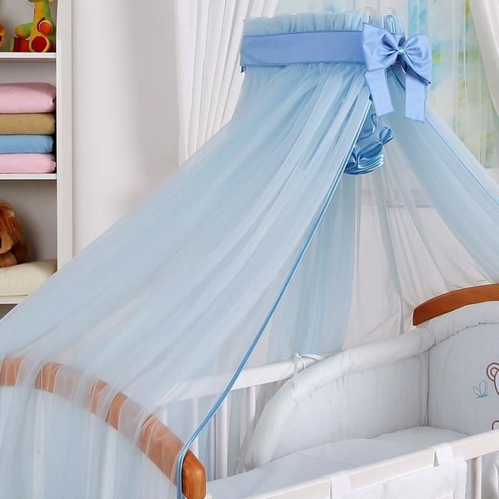 Ciel de lit bébé voile XXL et sa flèche. Bleu Bleu - Achat ...