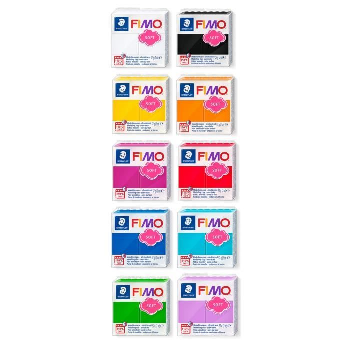 Pâte à modeler et à cuire Fimo Soft lot de 10… Achat / Vente pate polymère Pâte à modeler et