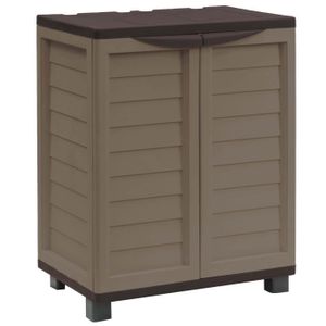 STARPLAST Demi armoire de jardin avec 2 étag?res et 4 pieds - 300L - Moka