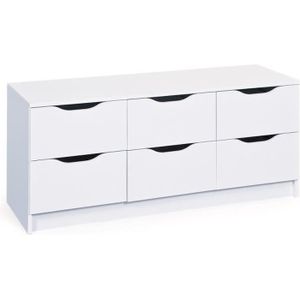 commode blanche 6 tiroirs pas cher