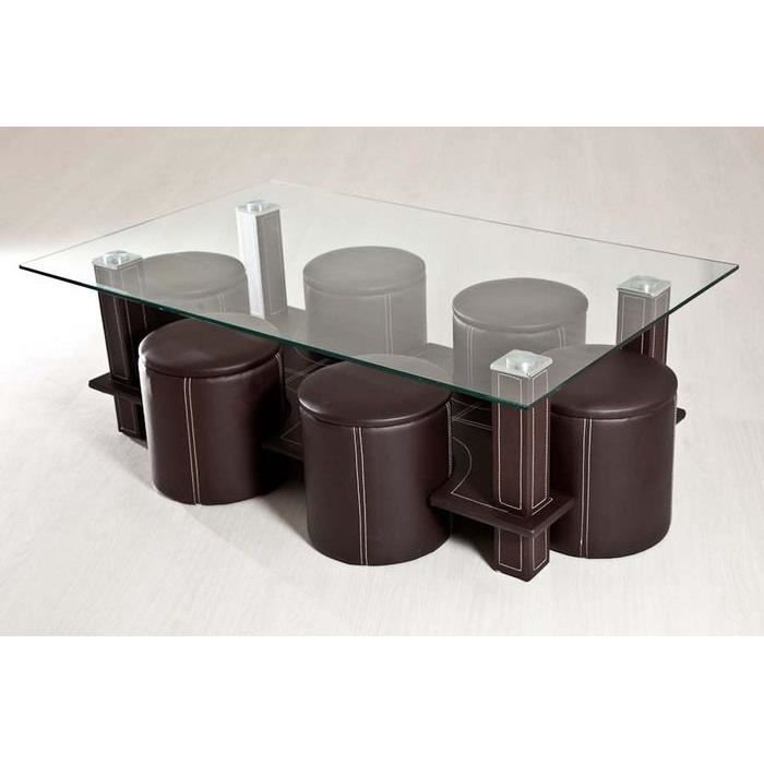 table verre marron