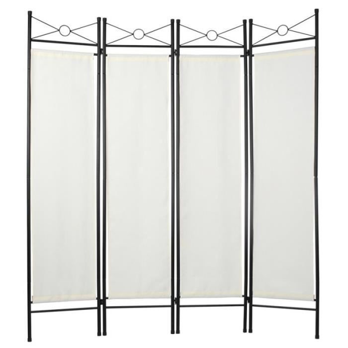 Paravent tissu 4 panneaux 180 x 160cm décoration 0801001