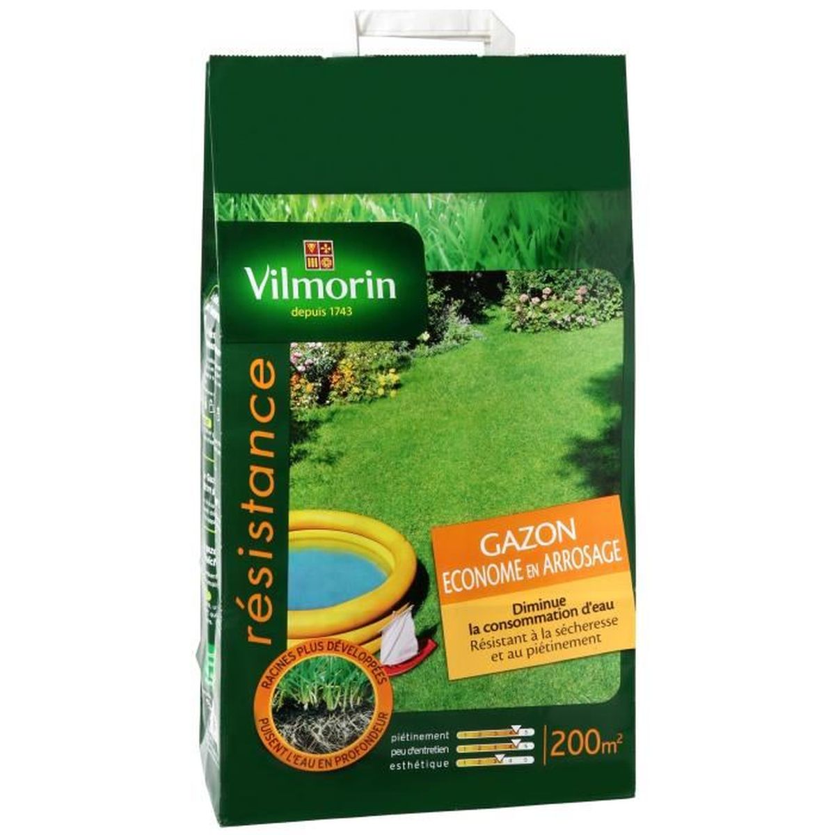 Vilmorin - Soin Pansement Express Pour Gazon - Boîte De 10 Sachets De 25g - Rebouchage Des Trous Sans Labour