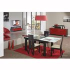 TABLE A MANGER AVEC OU SANS CHAISE - RALLONGE NUTY Table rectangulaire et 4 chaises rouge/wengé