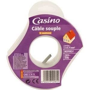 Câble souple 2X0,75 mm 5 m blanc