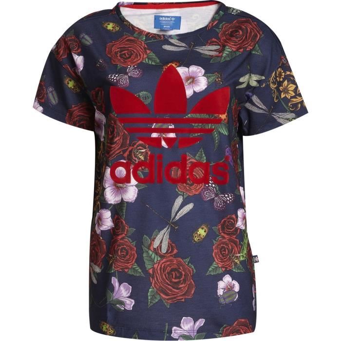 tee shirt adidas femme fleur