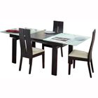 TABLE A MANGER AVEC OU SANS CHAISE - RALLONGE NUTY Table rectangulaire et 4 chaises rouge/wengé