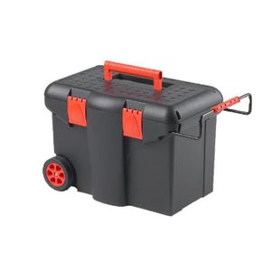 TOOD Malle de chantier roulante 58x38x40 cm avec organiseurs amovibles
