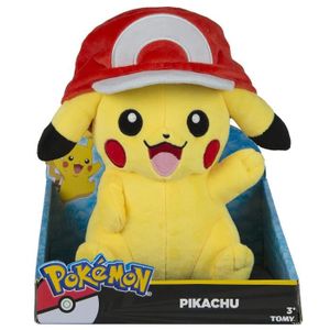 Peluche Pokemon Maxi Pika Casquette Sacha