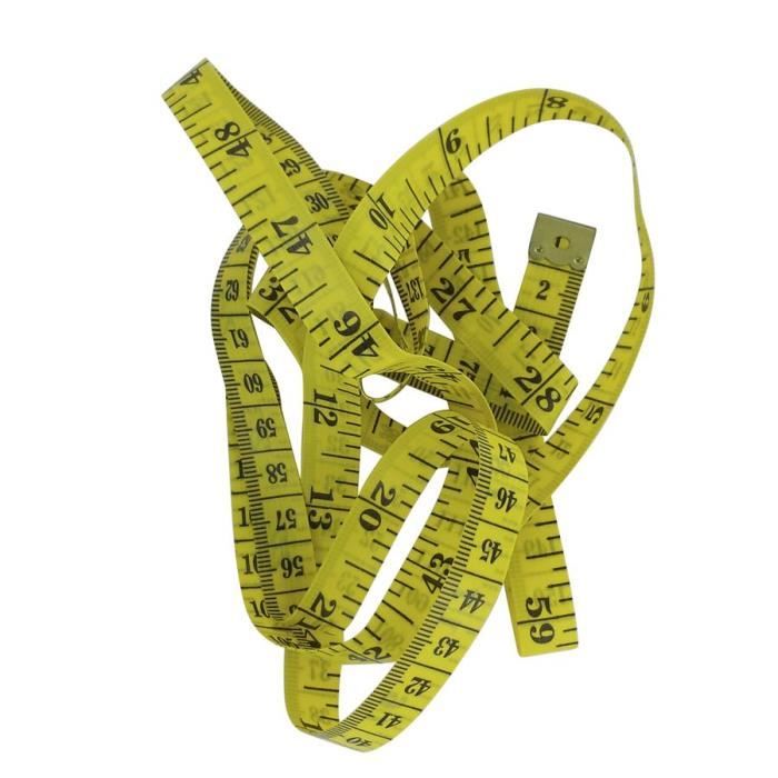 Mètre Ruban Couture 150cm - Double Face Cm/pouces - Souple Et Résistant - Jaune