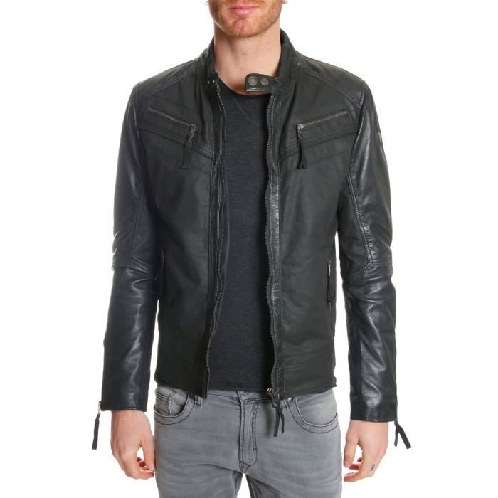 VESTE EN CUIR REDSKINS DRAKE GOTHAM NOIR Veste En Cuir Redskins