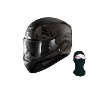 SHARK Casque intégral D Skwal Hiwo déco noir mat + Cagoule