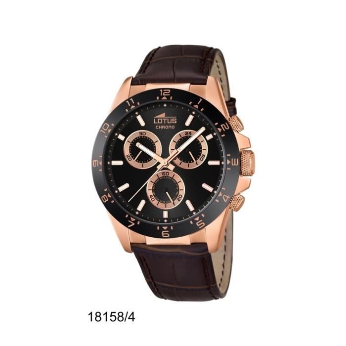 montre homme bracelet cuir lotus