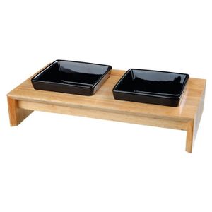 TRIXIE Set écuelles 36x19x7cm - 2 x 0,4l - Noir - Pour chien