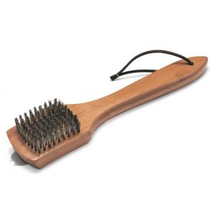 WEBER Brosse de nettoyage pour barbecue - Poignée en bambou 30 cm, poils en acier inoxydable