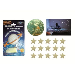 STICKERS PLANETE RELIEF + ETOILE X15 PHOSPHORESCENTE STICKERS PLANETE RELIEF + ETOILE X15 PHOSPHORESCENTE