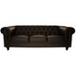 CANAPE Canapé Chesterfield cuir 3 places choco