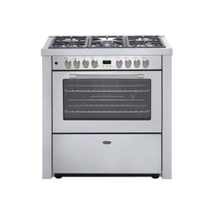 BELLING GOURMET 900 DFT-EU - Piano de cuisson gaz-5 foyers-Four électrique multifonction-91L-A-L89,5xH93cm-Inox