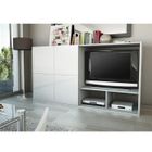 MEUBLE TV - HI-FI SAMOS Meuble TV Paroi 1 porte 176 cm Blanc/Gris