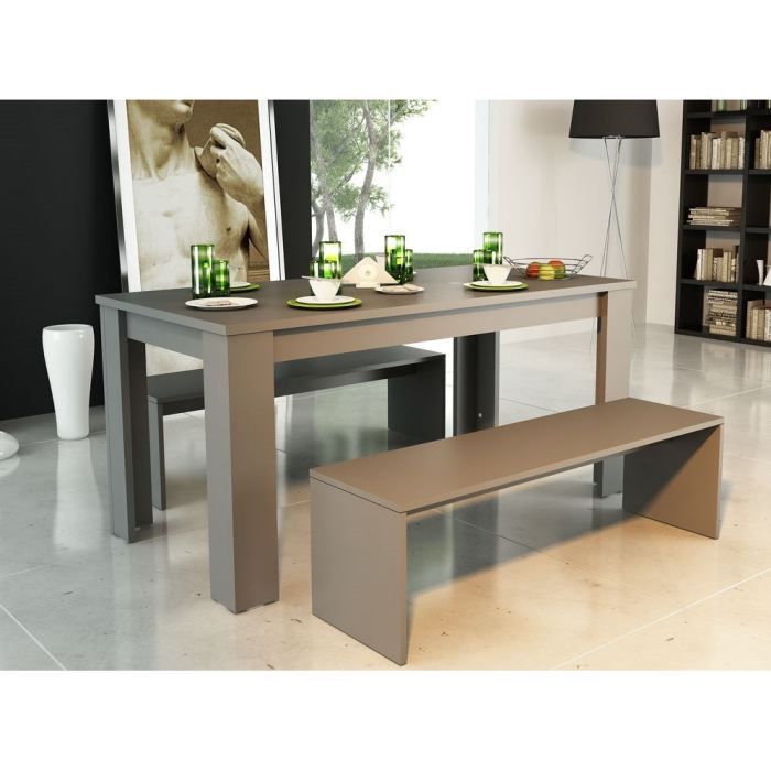 Finlandek table laquée milano 2 bancs gris achat / vente table ...