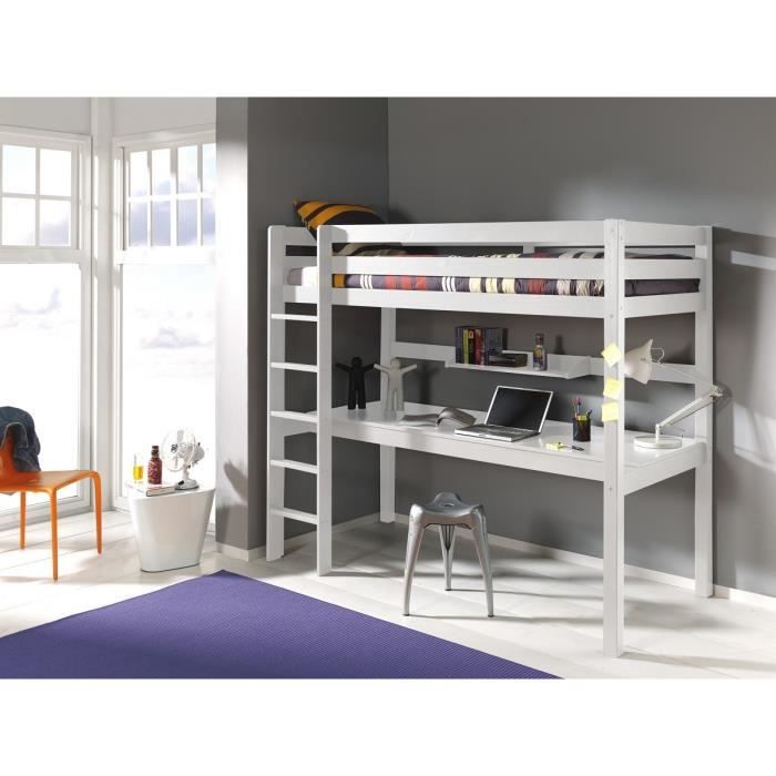 Lit mezzanine adolescent achat / vente lit mezzanine adolescent ... Bureau ado avec rangement