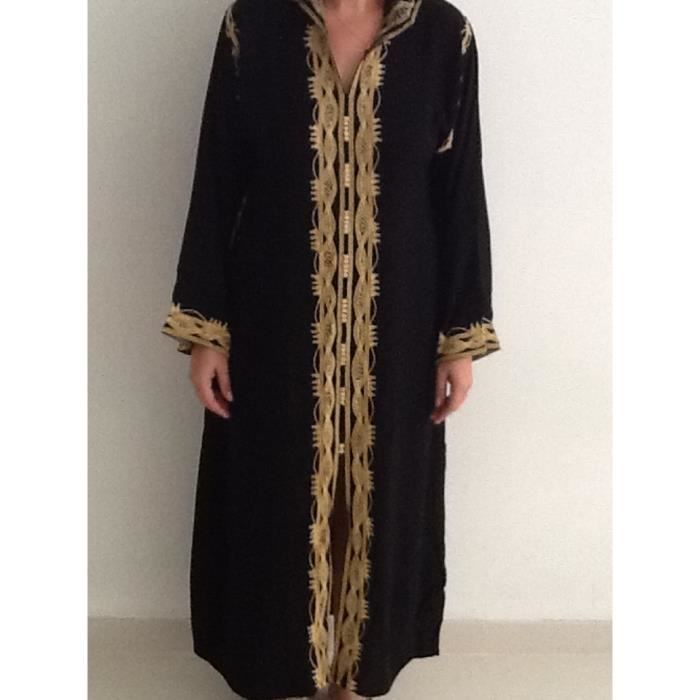 Robe Orientale Mariage Djellaba Maroc Noir Or Noir Achat Vente Robe