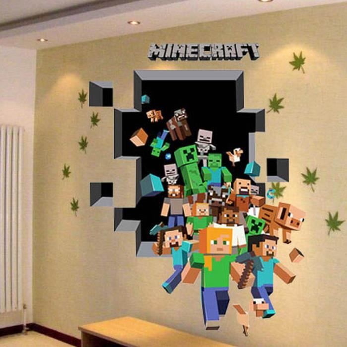 Minecraft Stickers muraux pour FANCYQUBE Minecraft style Autocollants