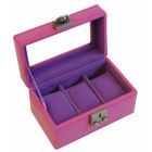 BOITE A MONTRE COFFRET BOITE 3 MONTRES PVC HAUTE QUALITE ROSE