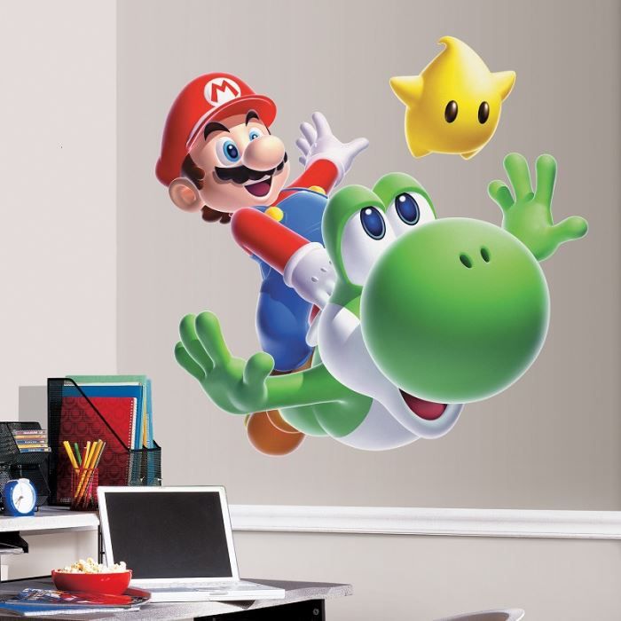 Stickers Super Mario Galaxy 2 avec Yoshi Nintendo Sticker géant