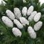 DÉCORATION DE NOËL Ensemble 12 pommes de pin blanc irisé